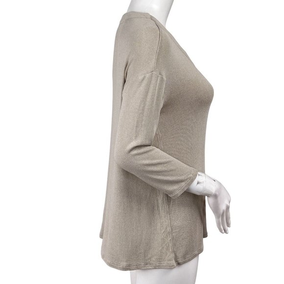 J Jill Wearever Collection Lightweight Button Up Beige 3/4 Sleeve Cardigan Sz XS - Picture 2 of 8